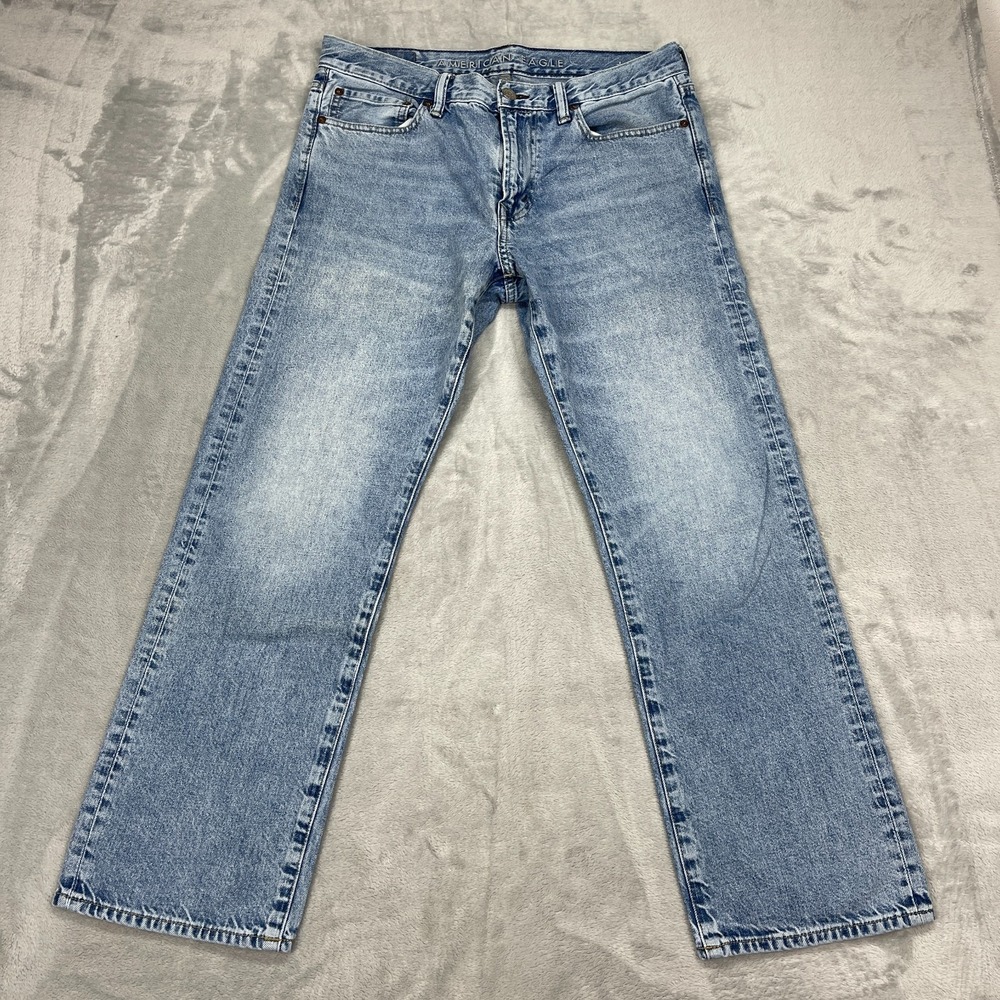 American Eagle Jeans Mens 33x30 Blue Denim Faded Original Bootcut Leg Grunge